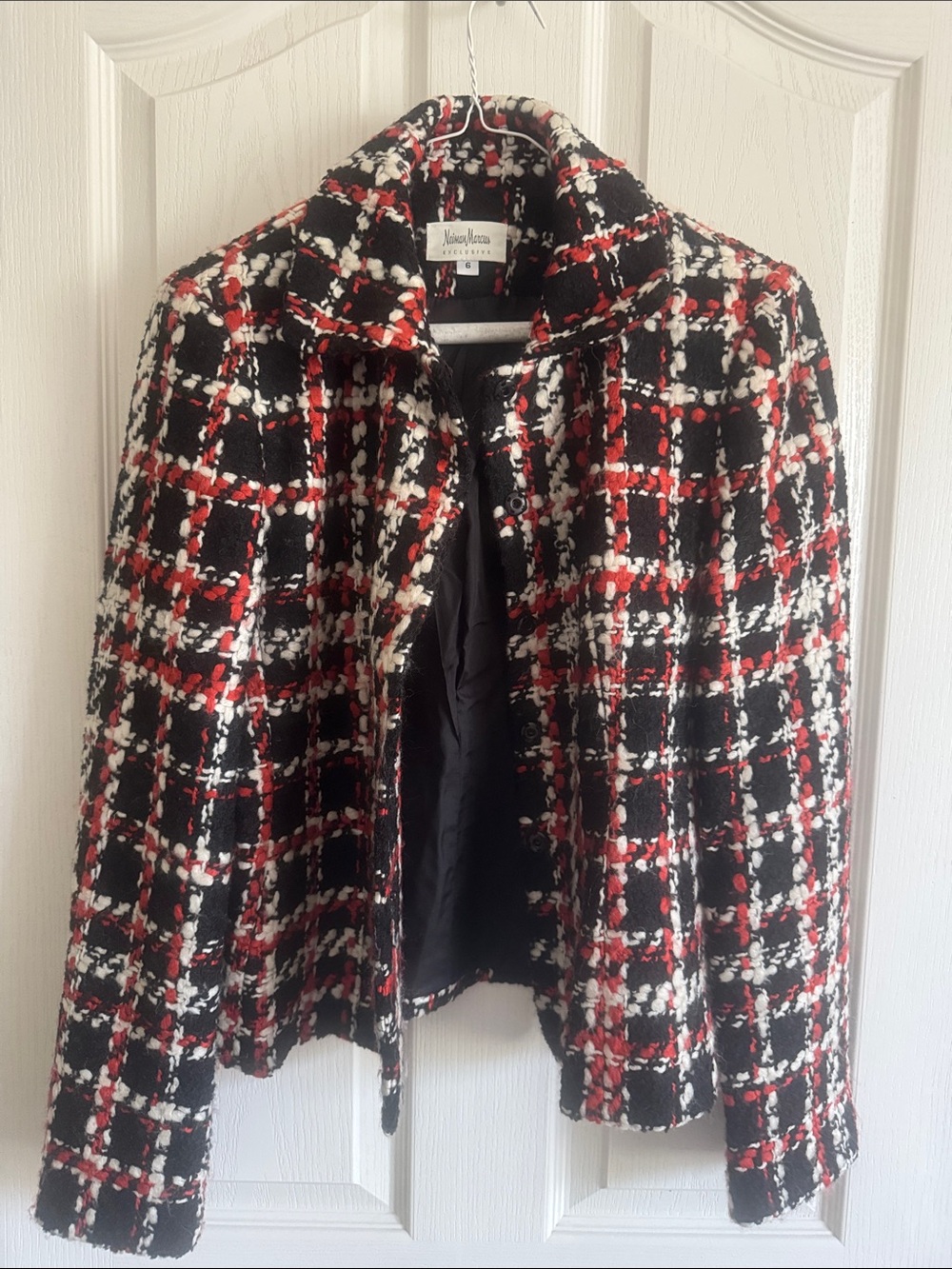 NIC+ZOE Black, Red & White Tweed Blazer